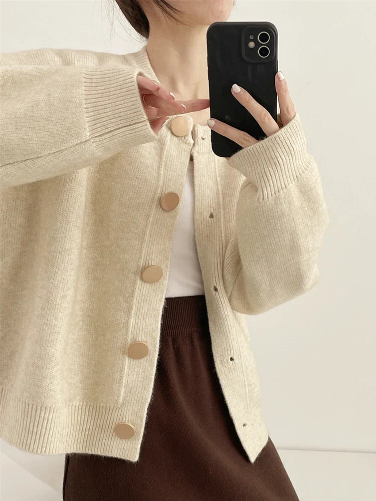 WW | Women's Long Cardigan with Round Neck