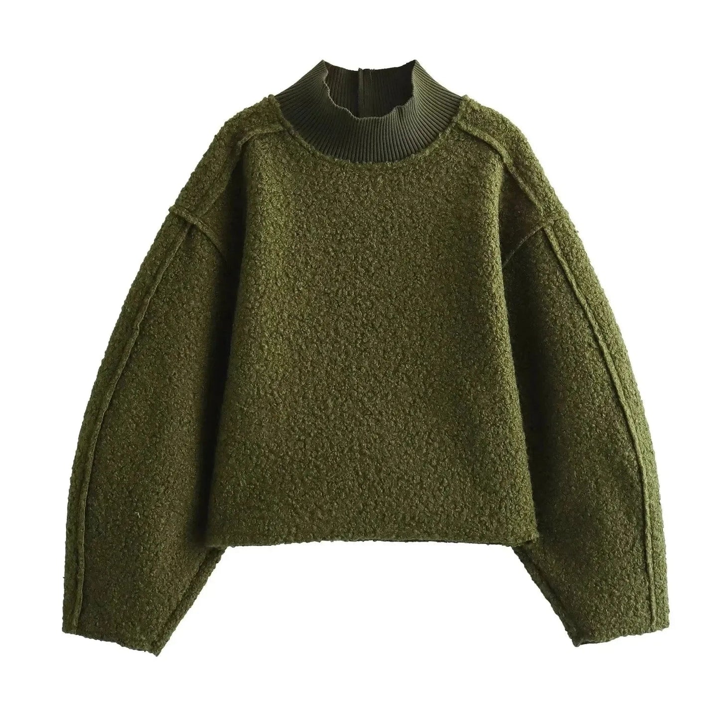 WW | Strukturierter Rollkragenpullover für Damen aus Boucle-Strick