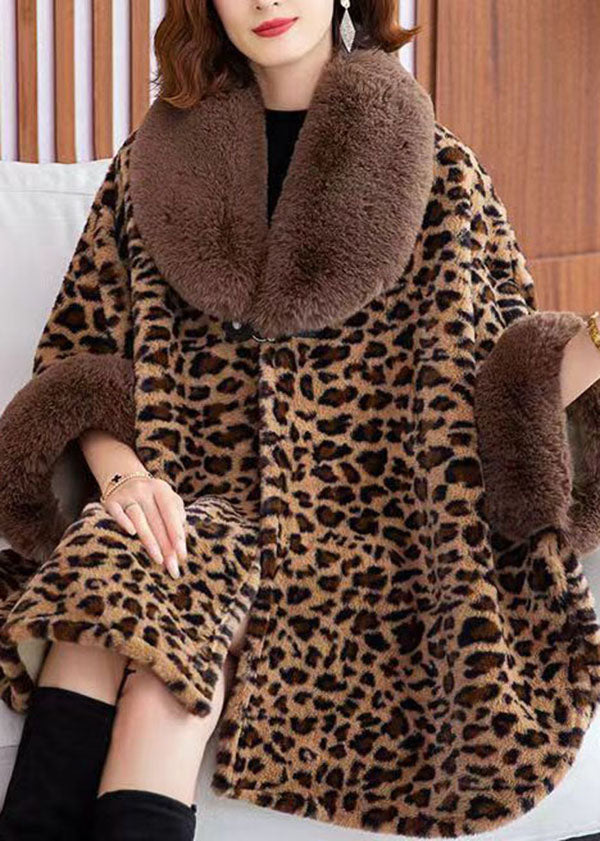 WW | Leopard Peter Pan Collar Patchwork Minky Velvet Coats Winter