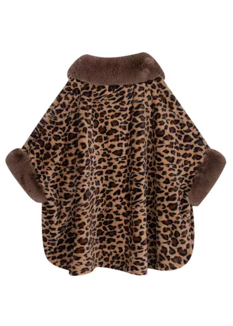 WW | Leopard Peter Pan Collar Patchwork Minky Velvet Coats Winter