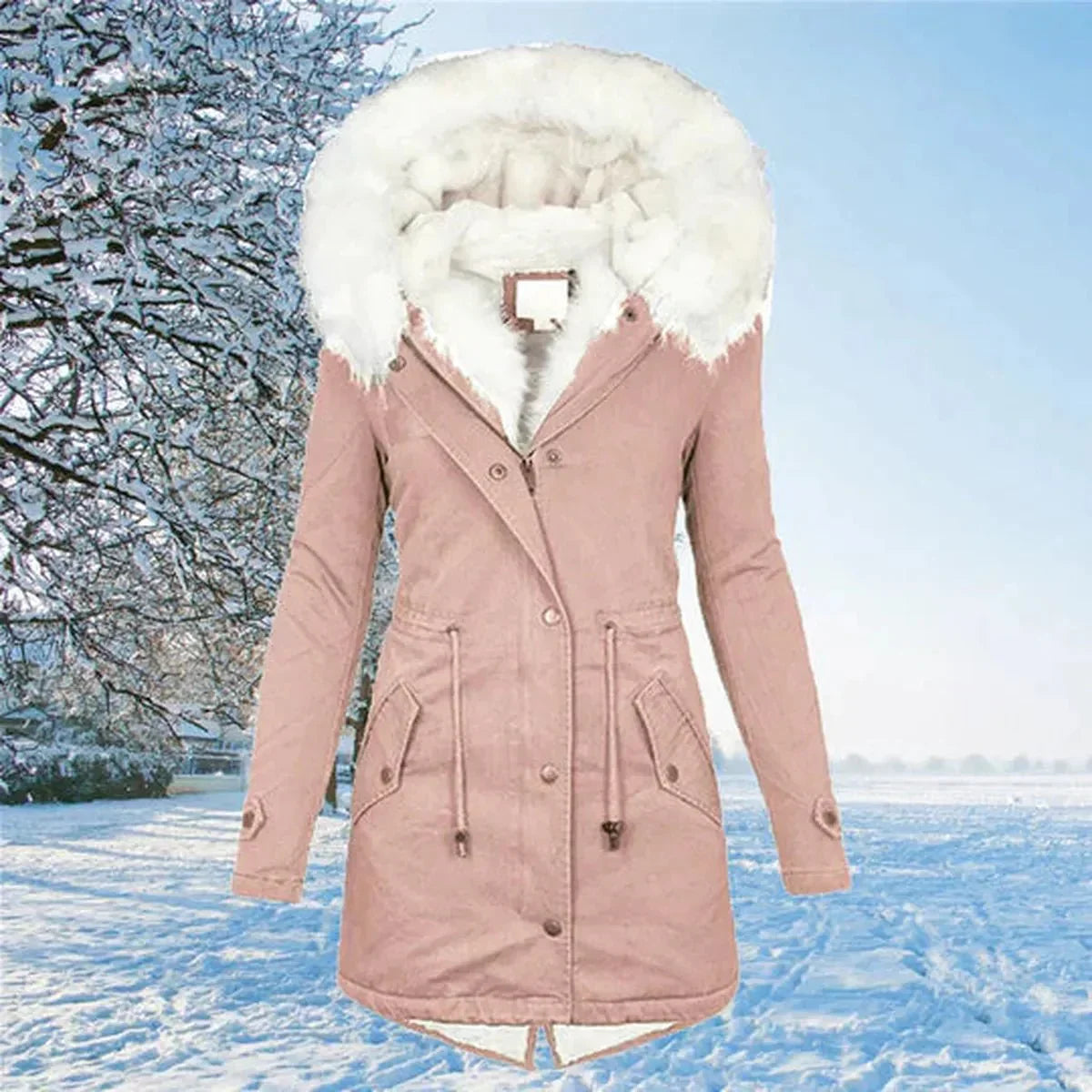 WW | Stylischer Langarm Wintermantel Für Frauen