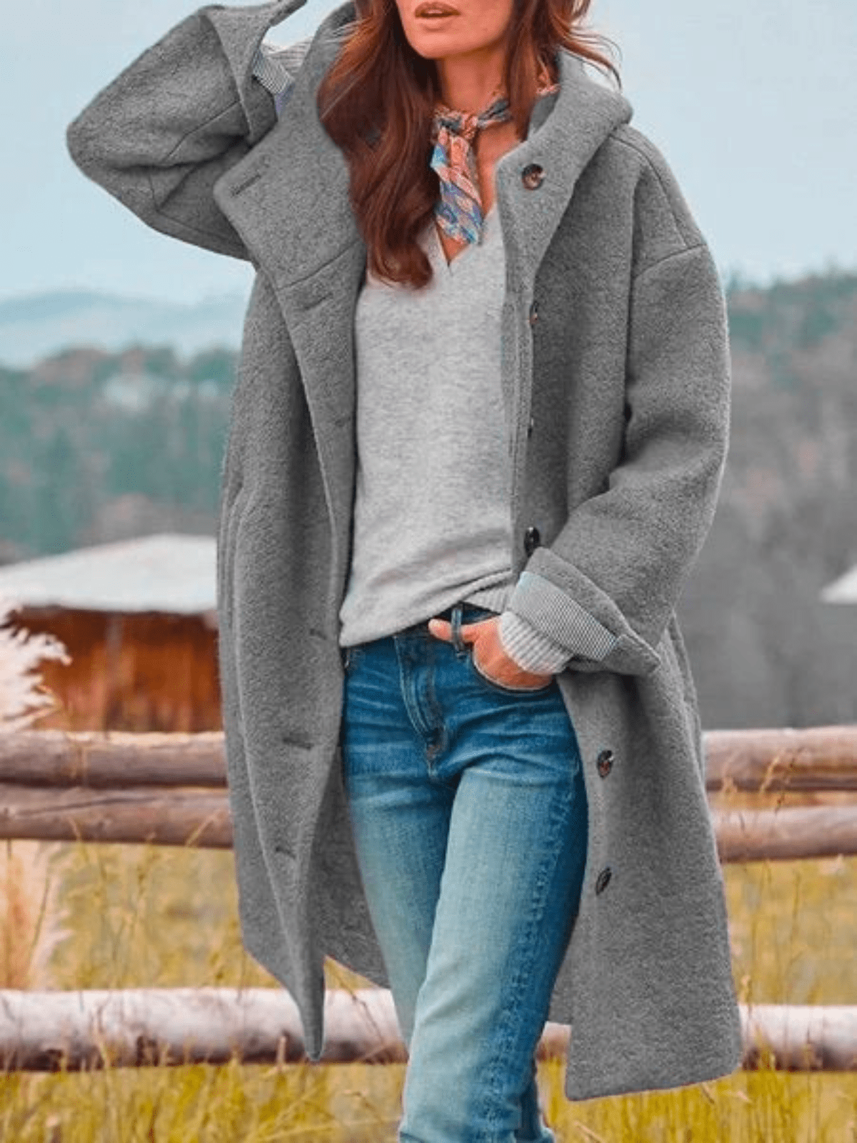WW | Stylischer Warmer Mantel mit Praktischen Taschen