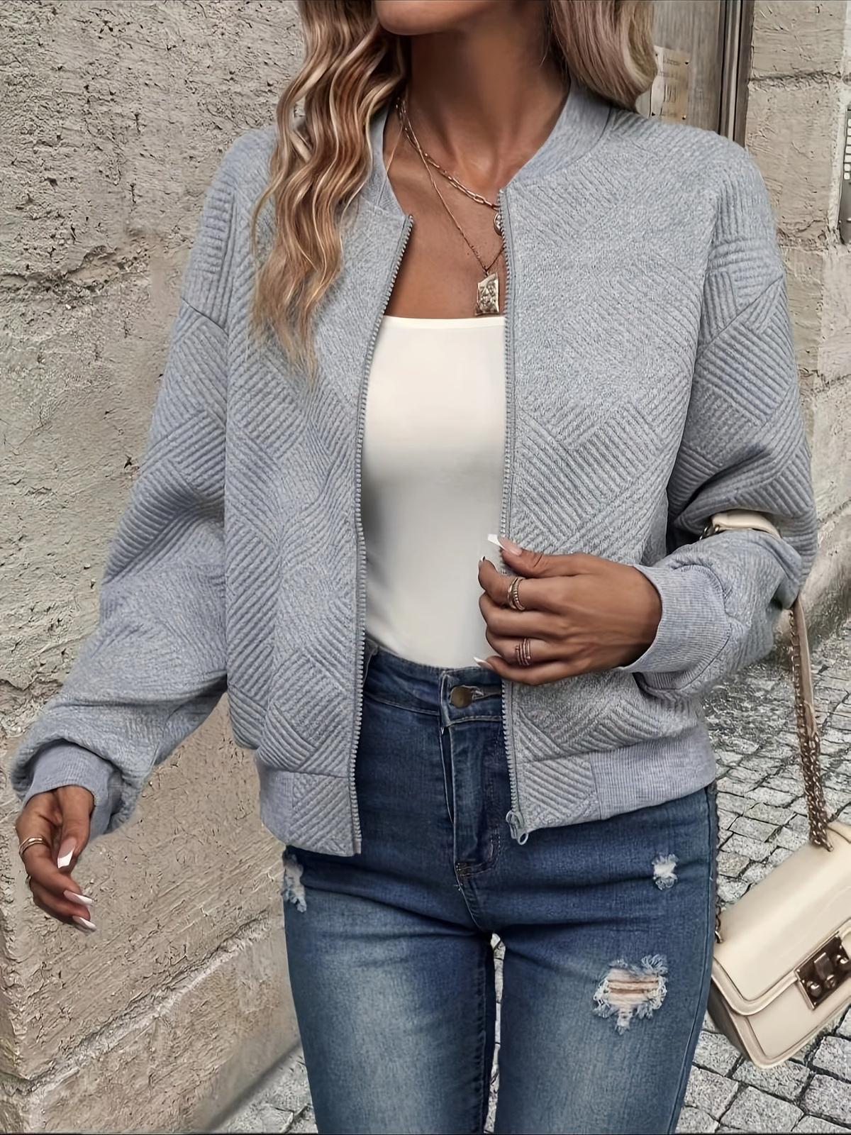WW | Stylische Damen Zip up Jacke Für Herbstmode