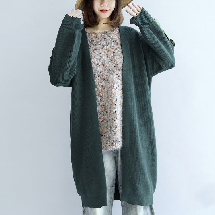 WW | grüner übergroßer Strickcardigan Plus-Size Pullover Mäntel