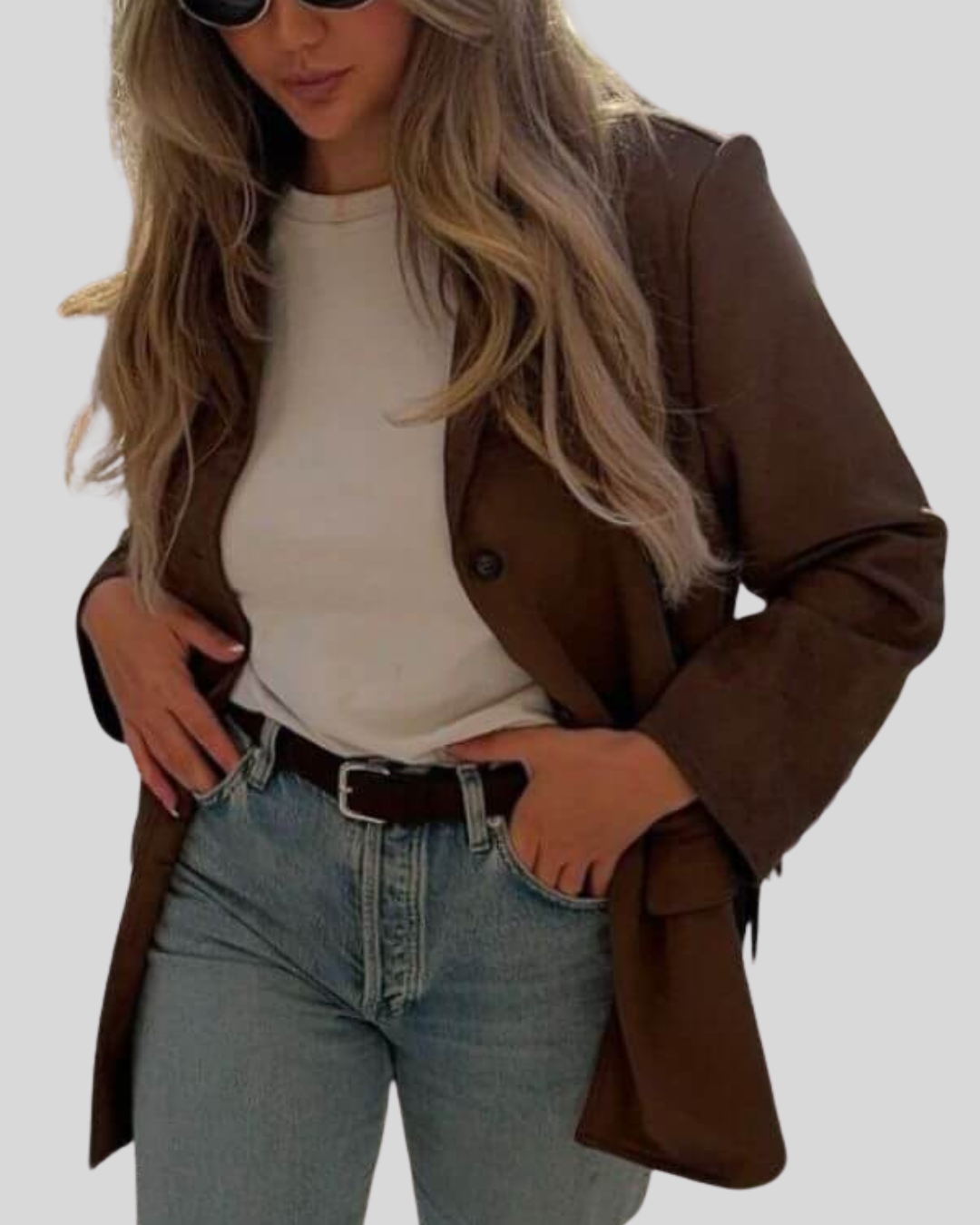 WW | Braun Weinlese Große Blazer Damenjacke