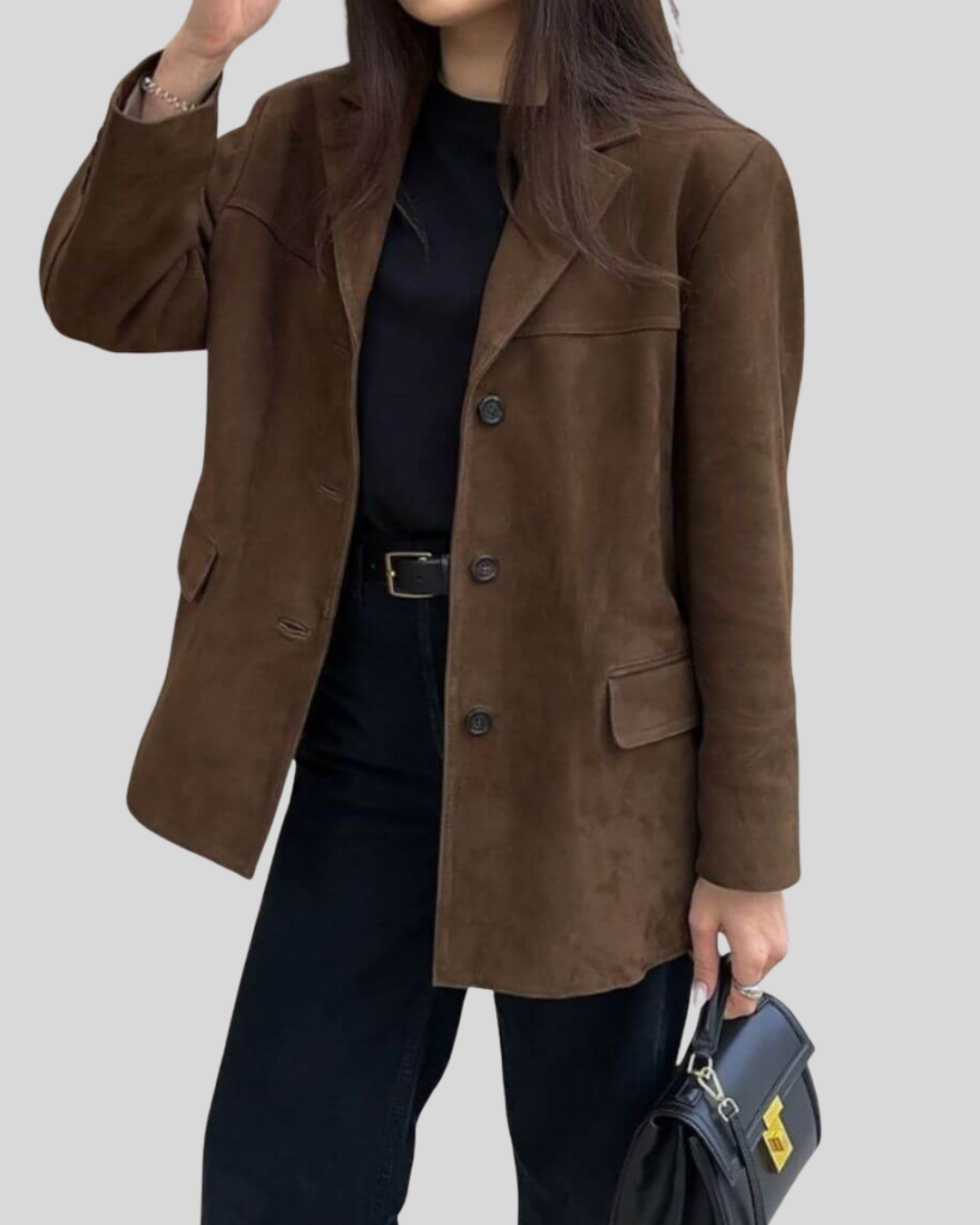 WW | Braun Weinlese Große Blazer Damenjacke