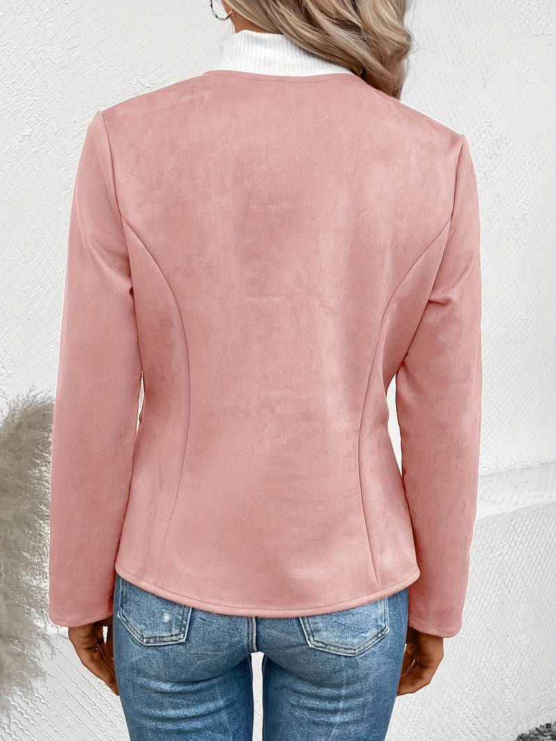 WW | Reißverschluss Runder Ausschnitt Sommerjacke Damenjacke