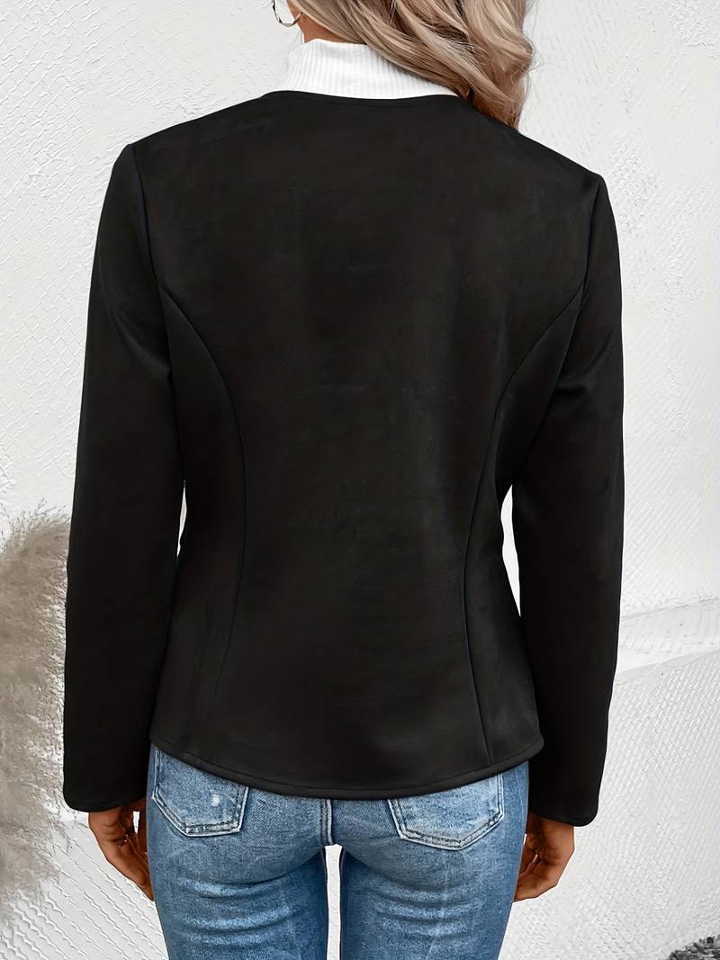 WW | Reißverschluss Runder Ausschnitt Sommerjacke Damenjacke