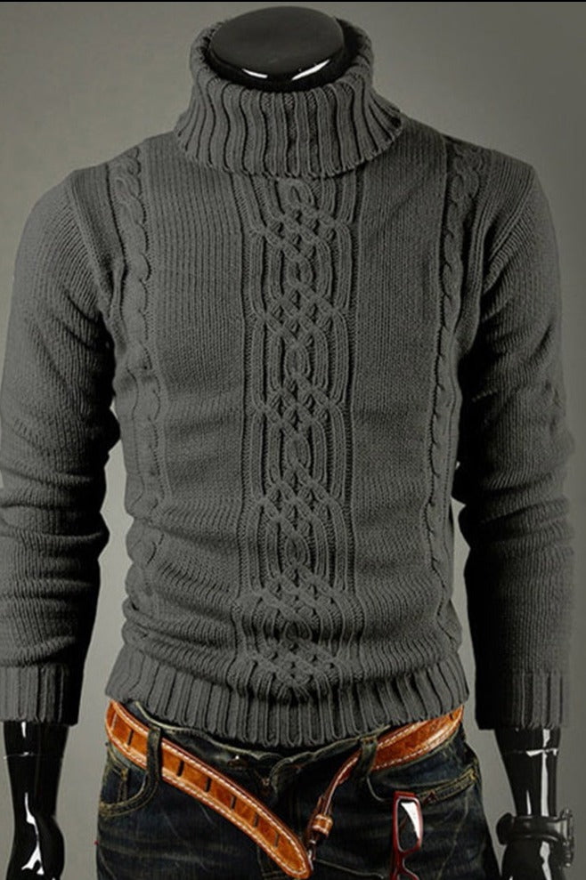 WW | Herren Rollkragenpullover aus dicker Wolle mit hohem Kragen