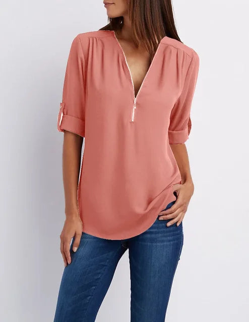 WW | Moderner Top Zip Pullover aus nachhaltiger Baumwolle