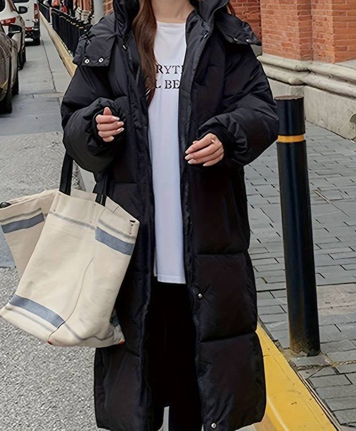 WW | Lange Pufferjacke Wasserabweisend Gep Quiltetes Design Kapuze Warm Und Bequem