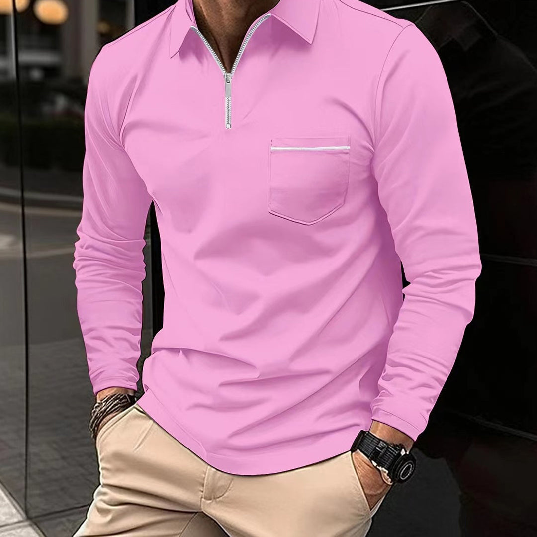 WW | Men's Polo Shirt with Zipper and Chest Pocket - Casual & Business Look