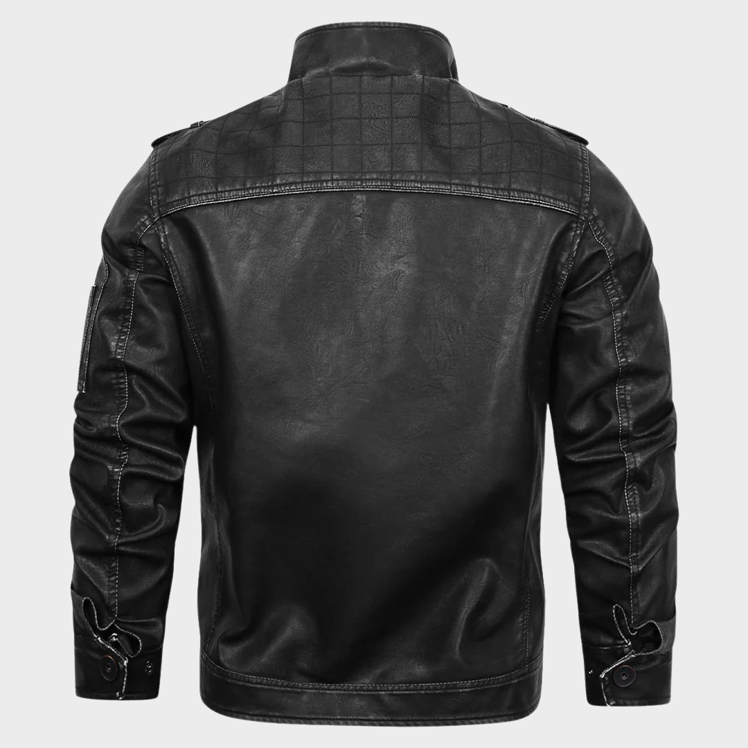 WW | Men's Motorcycle Leather Jacket Black Classic