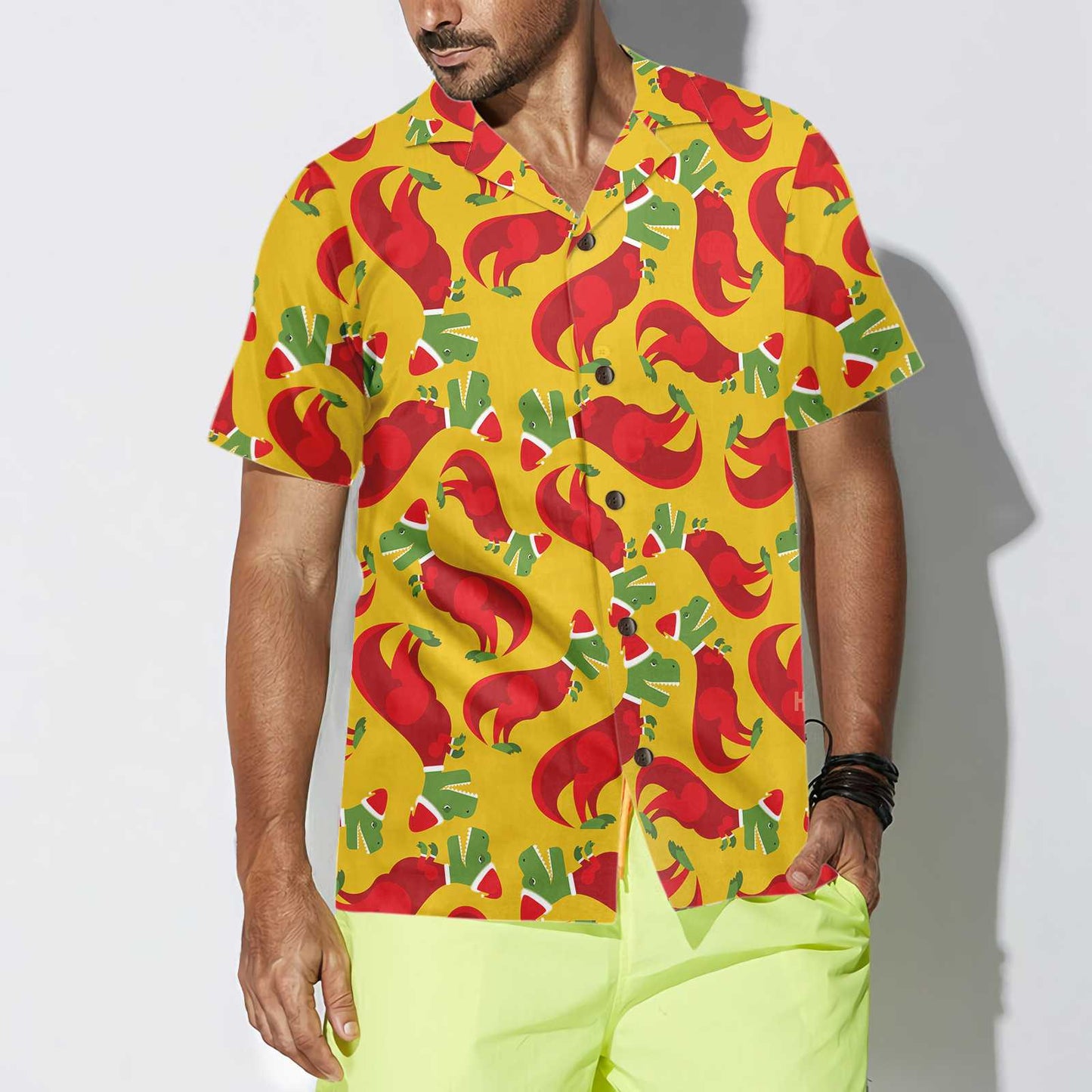 WW | T Rex Im Weihnachtsmannkostüm Hawaiihemd, Lustiges Weihnachtshemd, Bestes Geschenk Für Weihnachten