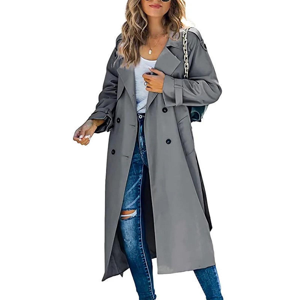 WW | Maßgeschneiderter Doppelreihiger Trenchcoat Für Frauen