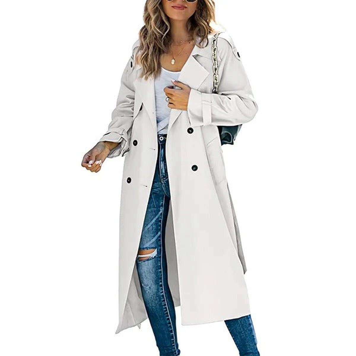 WW | Maßgeschneiderter Doppelreihiger Trenchcoat Für Frauen