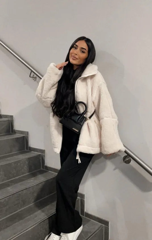 WW | Jacke Damen Übergröße Fleece Winterjacke