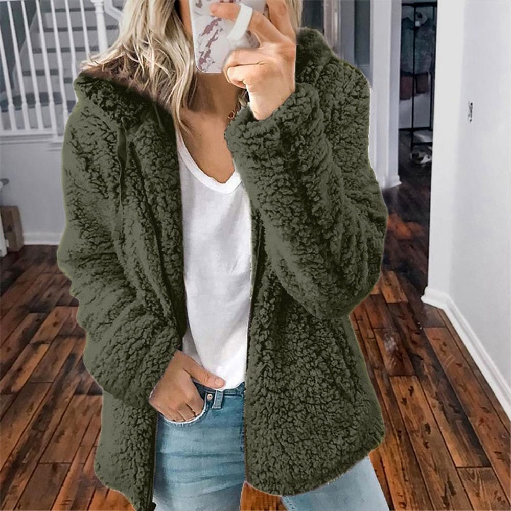 WW | Weste Reißverschluss Winter Flauschige Weste Damen Fleecejacke