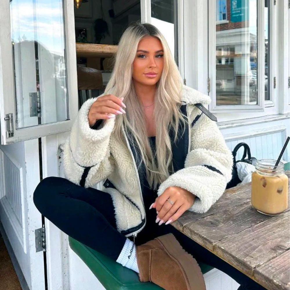 WW | Übergröße Biker Pelzjacke Winterjacke