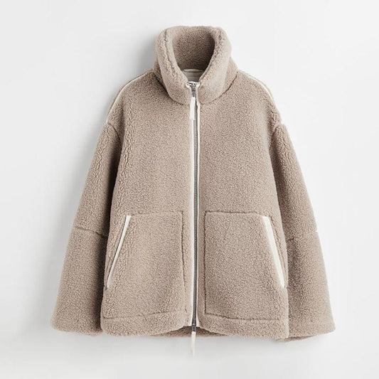WW | Reißverschluss Hoher Kragen Fleecejacke Winterjacke für Damen