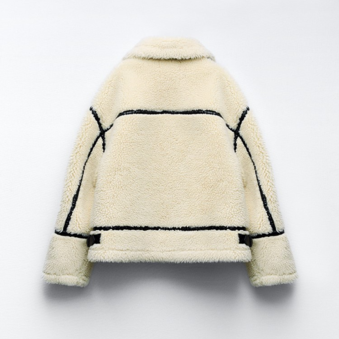 WW | Weiß Fleece Pelzjacke Winterjacken & Mäntel für Damen