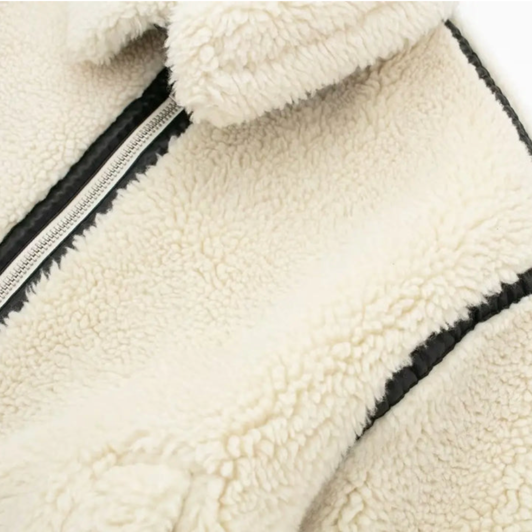 WW | Weiß Fleece Pelzjacke Winterjacken & Mäntel für Damen