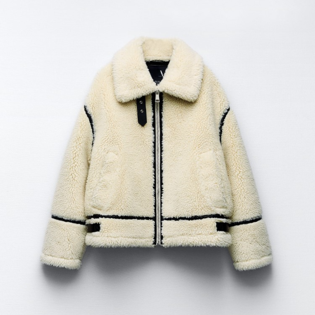 WW | Weiß Fleece Pelzjacke Winterjacken & Mäntel für Damen
