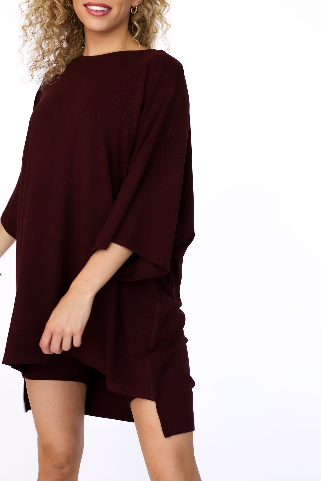WW | Damen Lounge Satz Mit Oversize T-shirt Und Biker Shorts