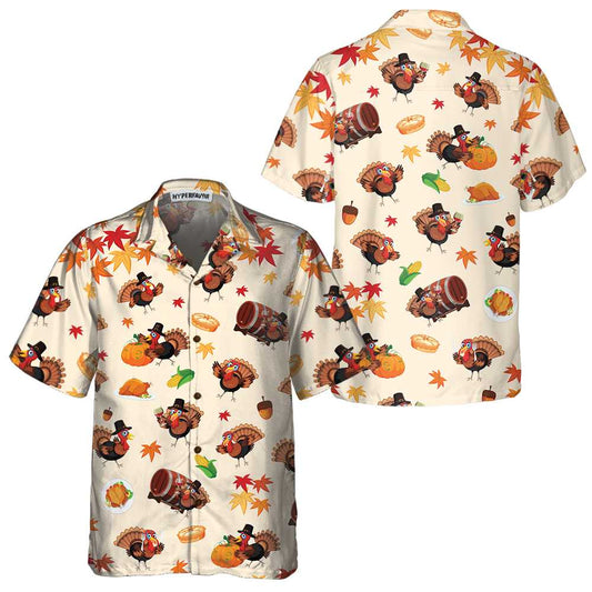 WW | Cutest Turkey Hawaiian Shirt for Thanksgiving Funny Gobble Tee Christmas Day Gift