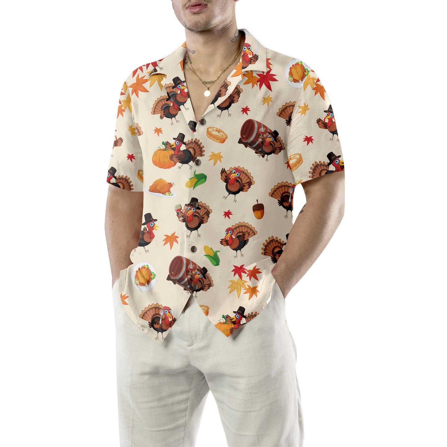 WW | Das süßeste Truthahn-Hawaiihemd für Thanksgiving, witziges Gobble-Shirt, Geschenk für den Weihnachtstag