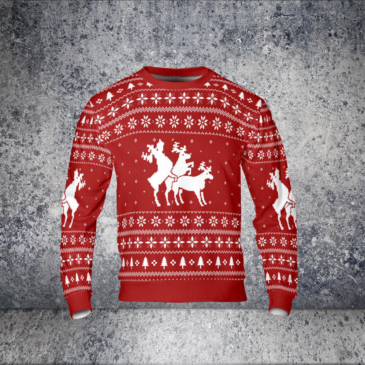 WW | Drei Freche Rehe Hässlicher Weihnachtspullover - HYPERFAVOR
