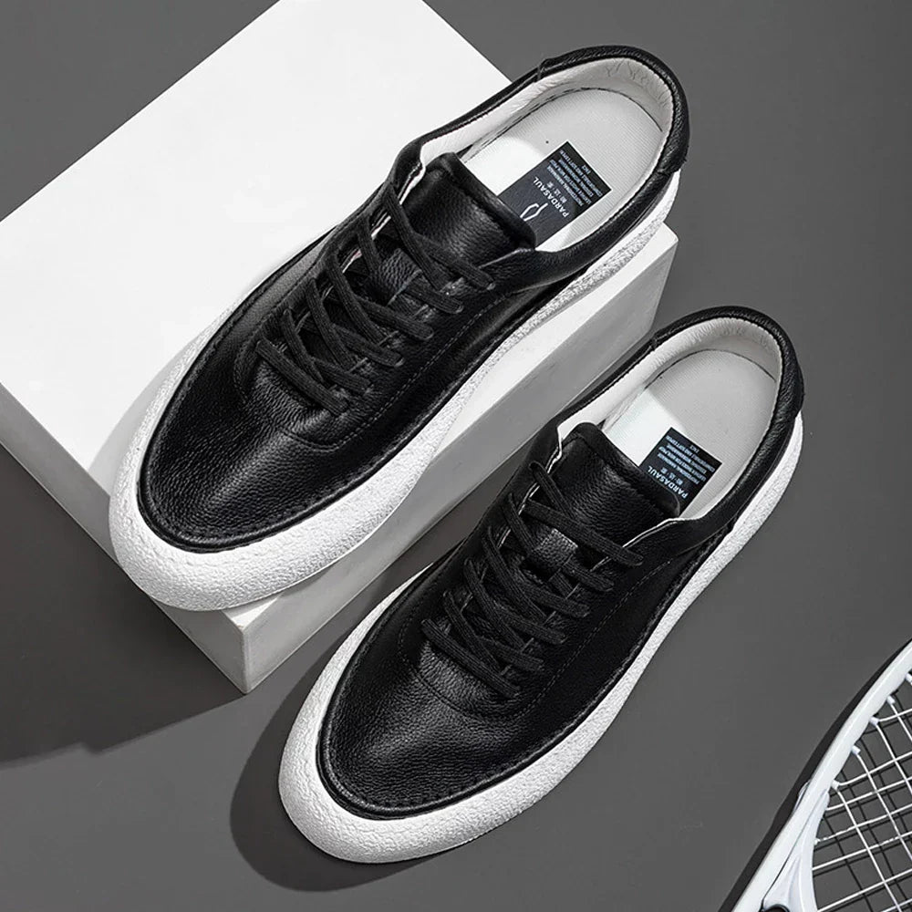 WW | Premium Leder Sneakers Mit Weißer Sohle