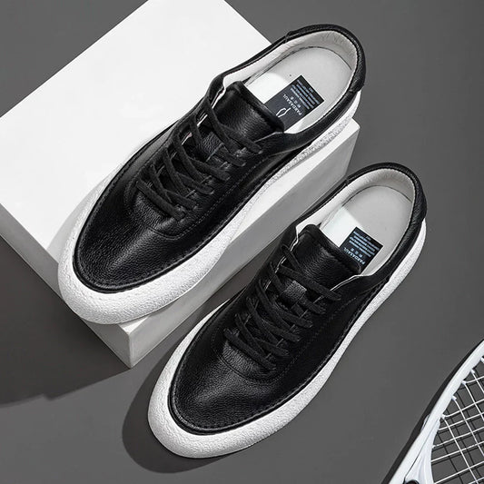 WW | Premium Leder Sneakers Mit Weißer Sohle