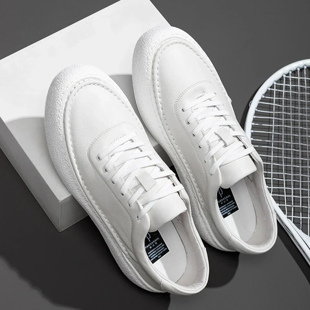 WW | Premium Leder Sneakers Mit Weißer Sohle