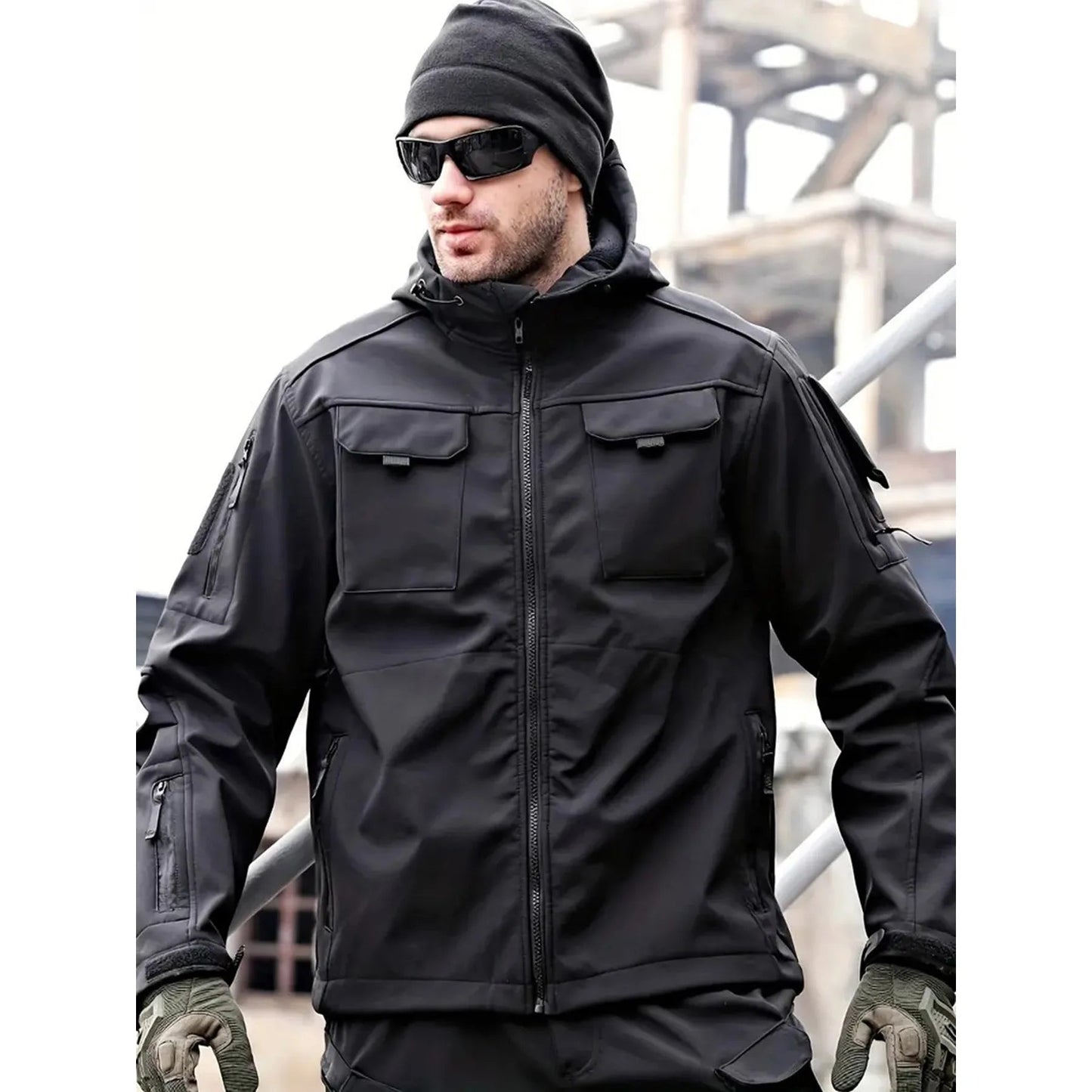 WW | Wasserabweisende Softshelljacke mit Kapuze