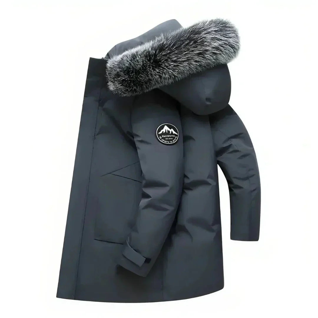 WW | Herren Winter Parka Mantel Mit Kapuzen Design Und Langer Passform