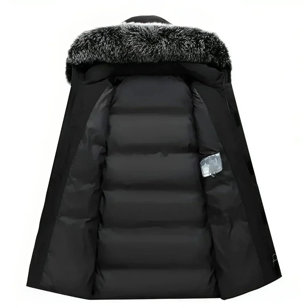 WW | Herren Winter Parka Mantel Mit Kapuzen Design Und Langer Passform