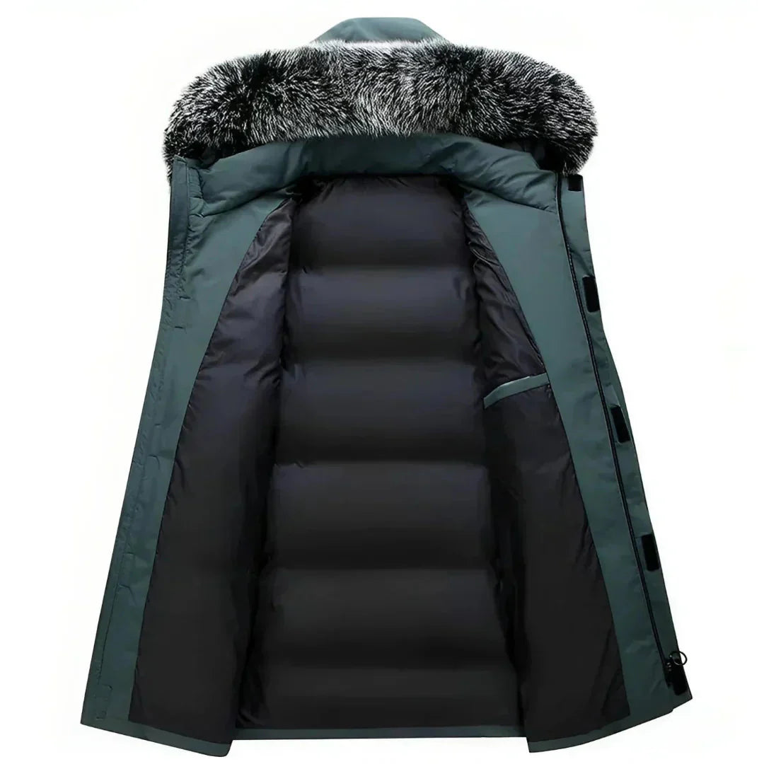 WW | Herren Winter Parka Mantel Mit Kapuzen Design Und Langer Passform