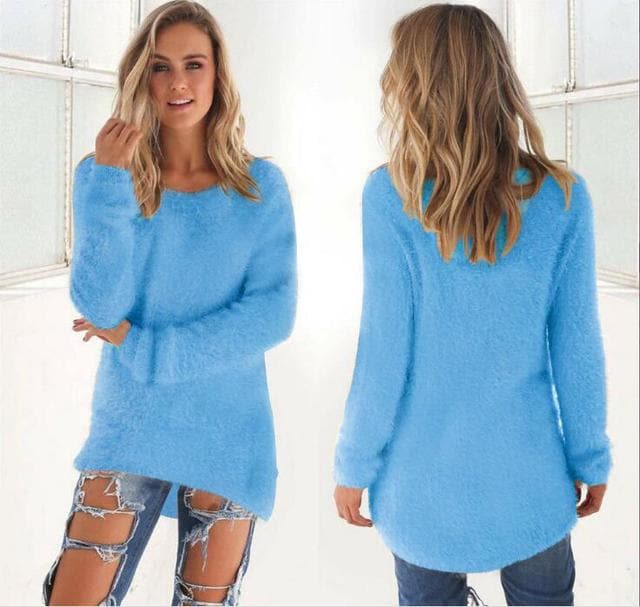 WW | Strickpullover - Weiche Flauschige Qualität - Legere Passform - Lange Ärmel