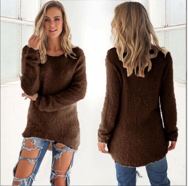 WW | Strickpullover - Weiche Flauschige Qualität - Legere Passform - Lange Ärmel