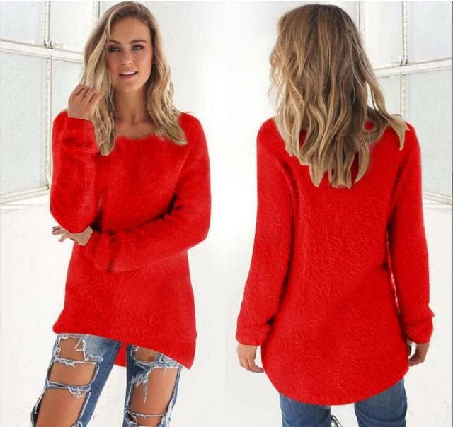 WW | Strickpullover - Weiche Flauschige Qualität - Legere Passform - Lange Ärmel