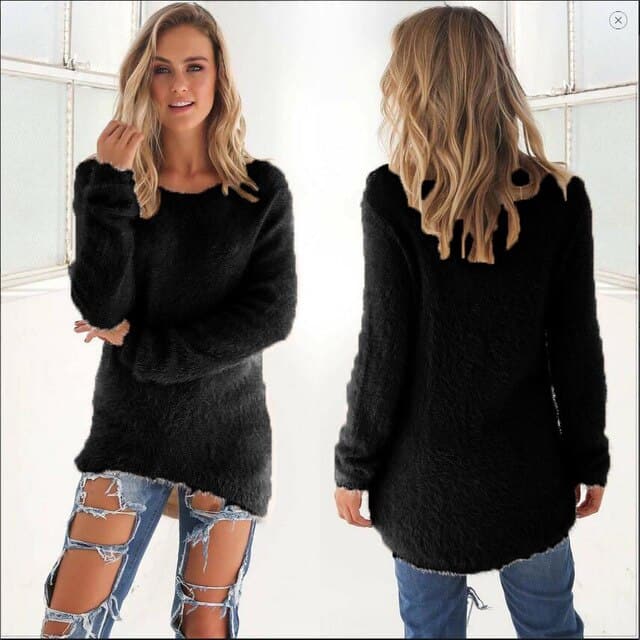 WW | Strickpullover - Weiche Flauschige Qualität - Legere Passform - Lange Ärmel