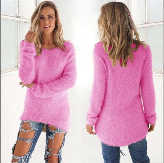 WW | Strickpullover - Weiche Flauschige Qualität - Legere Passform - Lange Ärmel