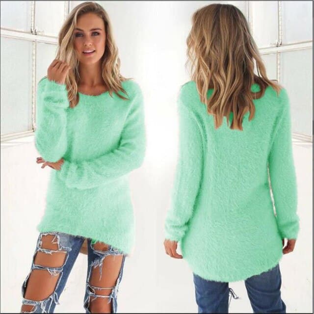 WW | Strickpullover - Weiche Flauschige Qualität - Legere Passform - Lange Ärmel