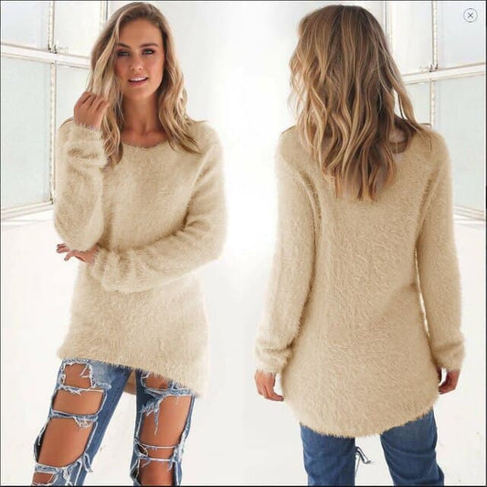 WW | Strickpullover - Weiche Flauschige Qualität - Legere Passform - Lange Ärmel