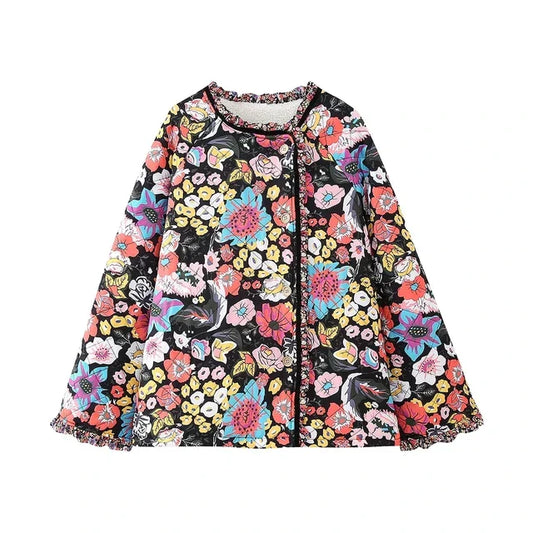 WW | Chic gefütterte Jacke mit Floralprint für Damen