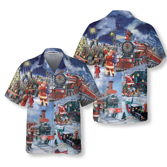 WW | Train To Christmas Hawaiian Shirt, Lustiges Weihnachtshemd, Geschenk Für Weihnachten