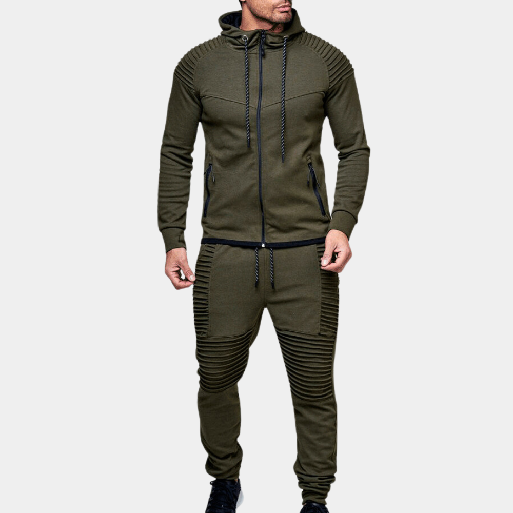 WW | Rib Detail Tracksuit - Two-piece Hooded Jogger for Sports & Leisure