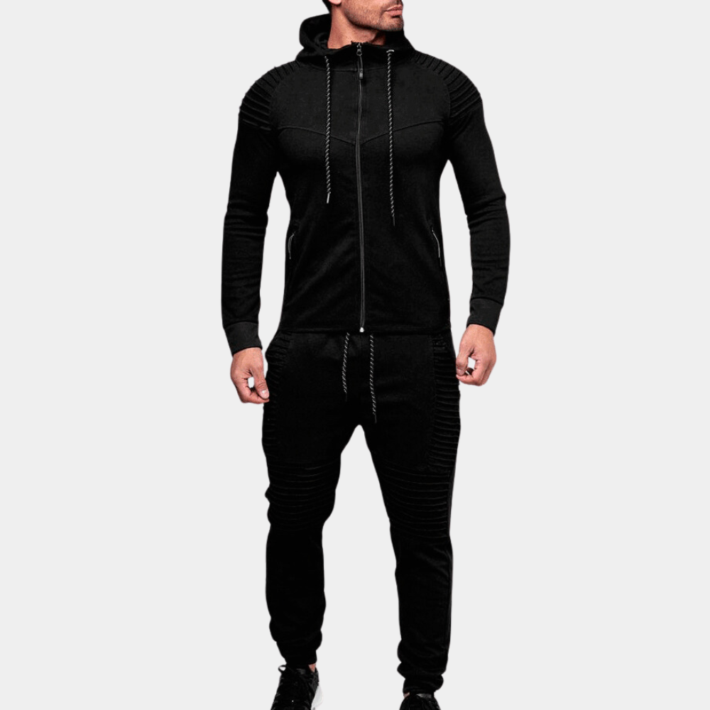 WW | Rib Detail Tracksuit - Two-piece Hooded Jogger for Sports & Leisure
