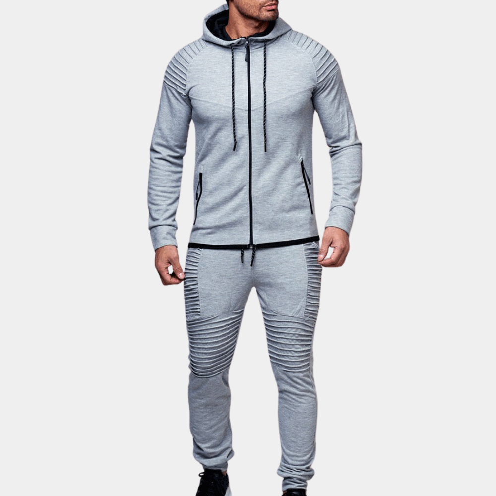 WW | Rib Detail Tracksuit - Two-piece Hooded Jogger for Sports & Leisure